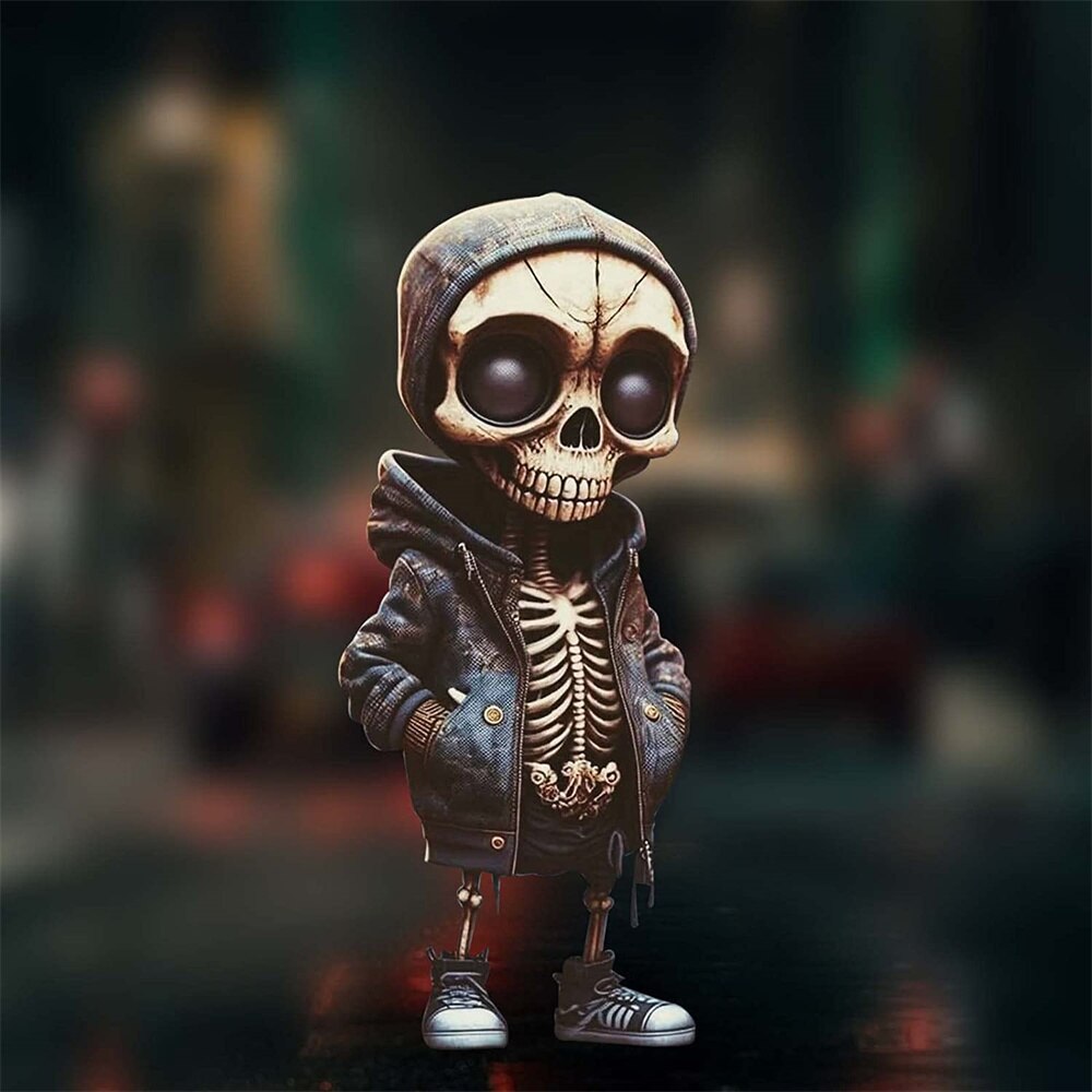 クールなハロウィーンのスケルトンの飾りの置物