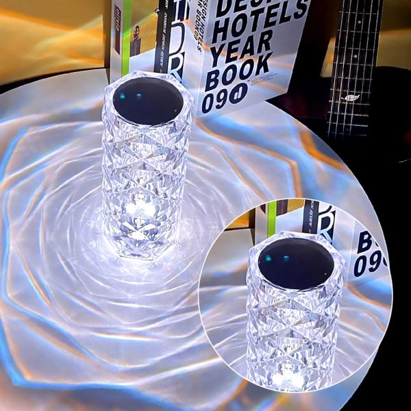 Touch Control Rose Crystal Lamp