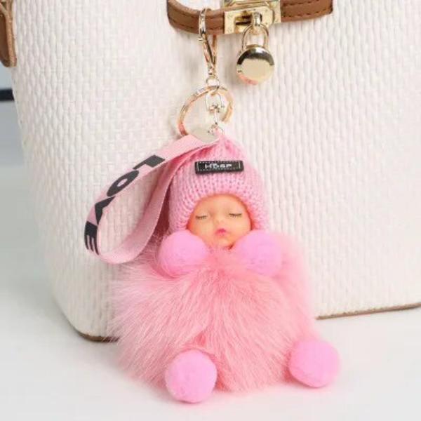 GRATIS GESCHENK Pompom Schlafendes Baby Plüsch Schlüsselanhänger