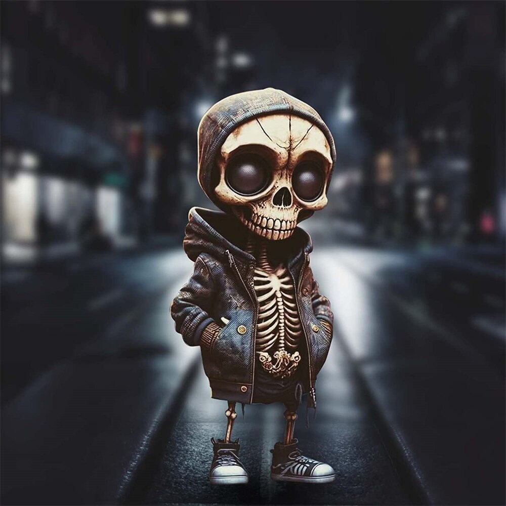 クールなハロウィーンのスケルトンの飾りの置物
