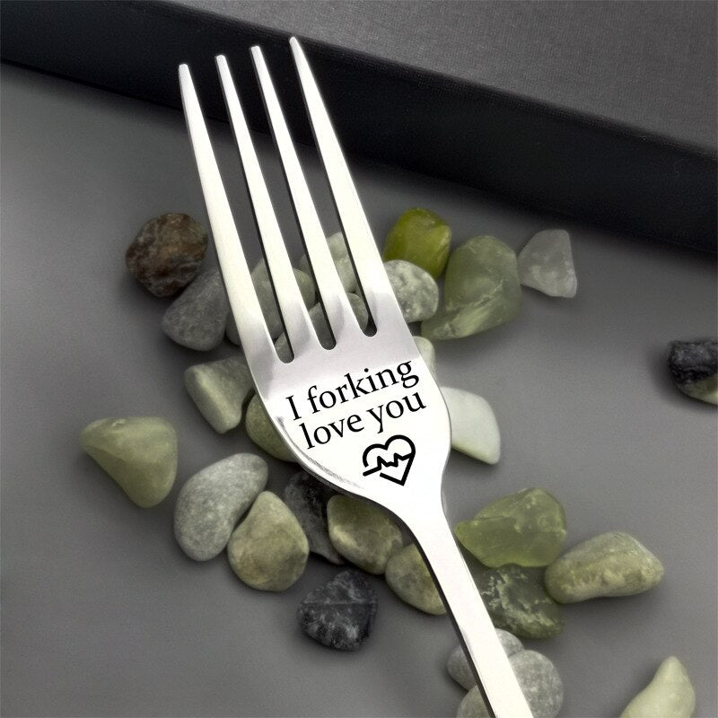 I forking Love You Engraved Fork
