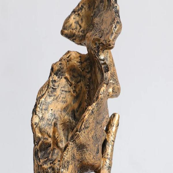 Nordische abstrakte Kunst-Denkerstatue & Schweigen ist Gold-Denkerstatue