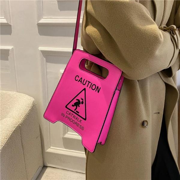 Novelty Caution Sign Tote Handbag
