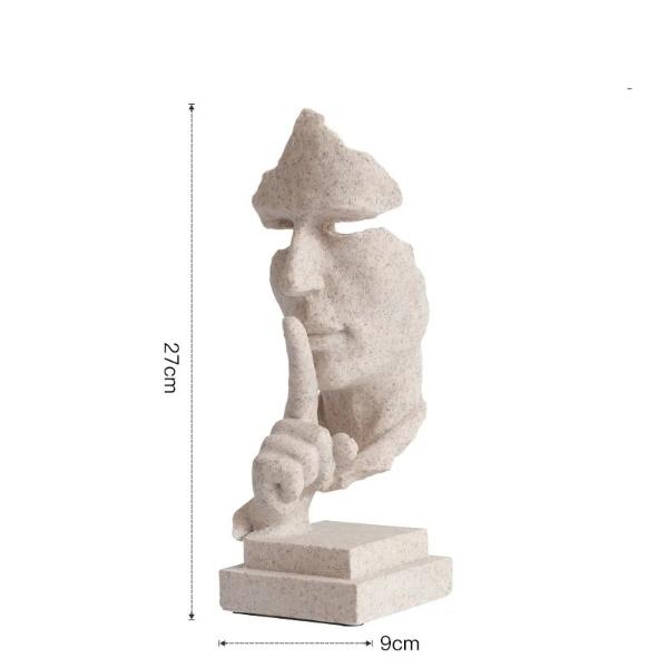 Nordische abstrakte Kunst-Denkerstatue & Schweigen ist Gold-Denkerstatue