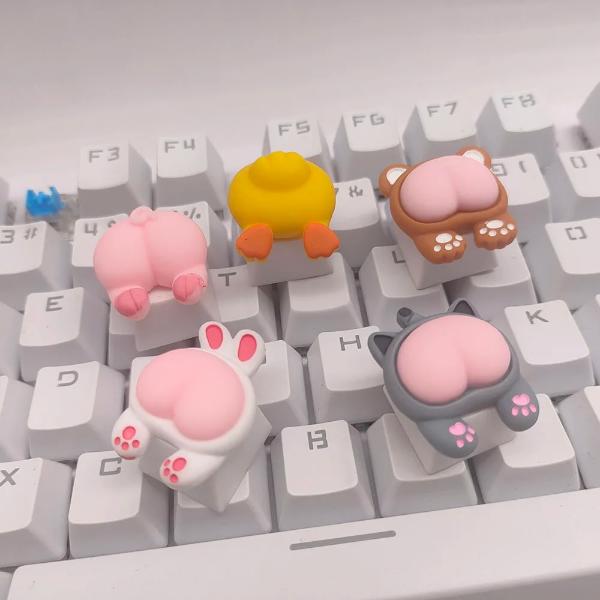 カスタム ゲーミング 猫の足跡とお尻のキーキャップ