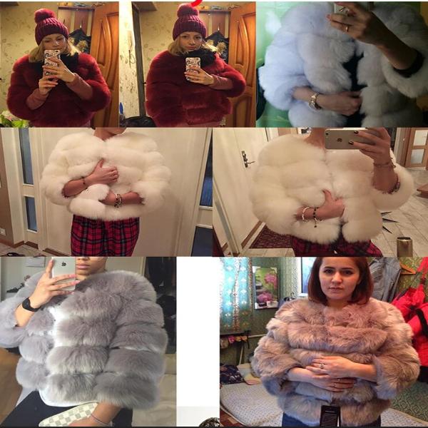 Women Luxury Winter Warm Fluffy Faux Fur Short Coat Jacket
