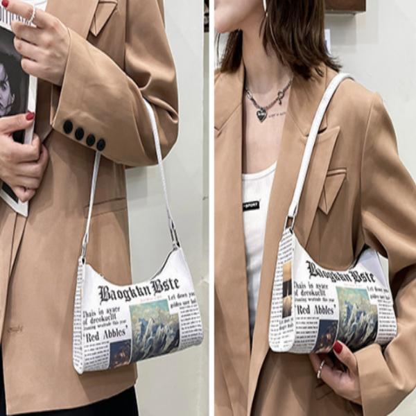 Fashion Newspaper Purse Clutch Bag