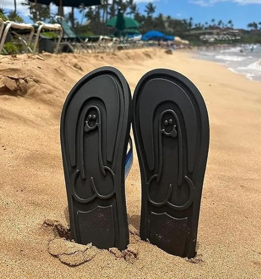 Strandpantoffeln mit verstecktem Penis