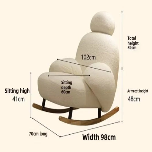 Boucle Luxury Sofa Rocking Chair