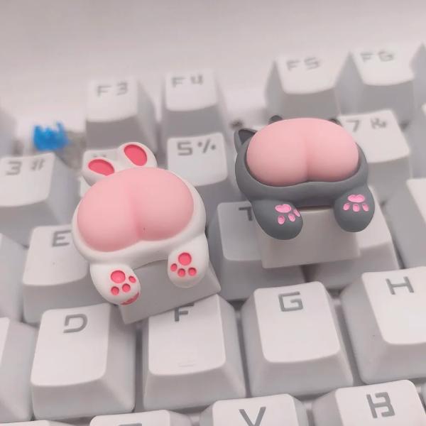 カスタム ゲーミング 猫の足跡とお尻のキーキャップ