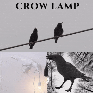 Nordic Black Crow Lamp