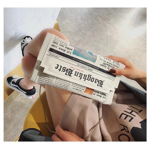 Fashion Newspaper Purse Clutch Bag