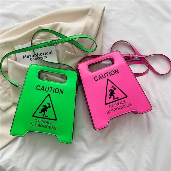 Novelty Caution Sign Tote Handbag