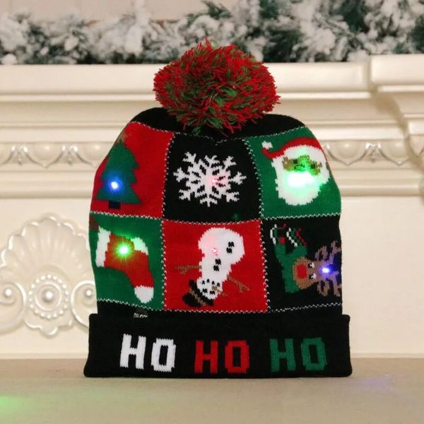 Weihnachts-LED-Bean-Strickmütze