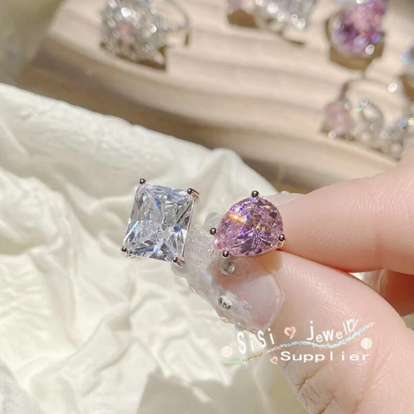 Pink Butterfly Zircon Ring Accessories