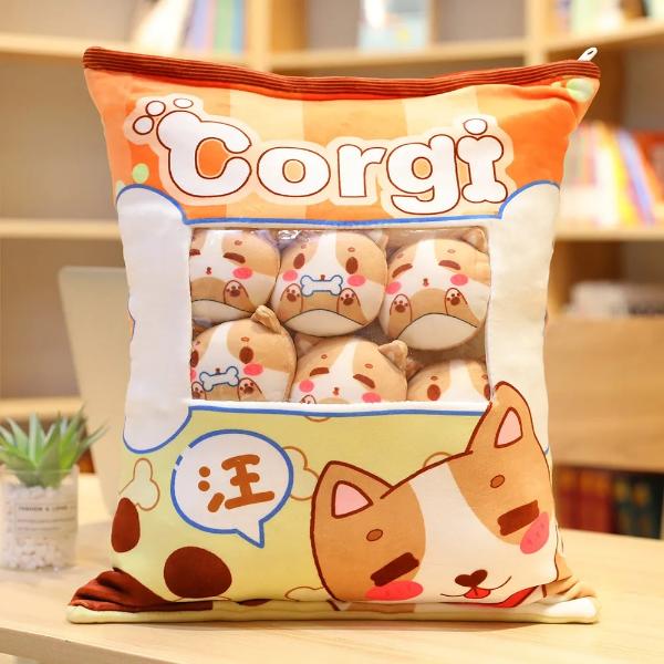 スナックピロー猫ぬいぐるみとクッキーチーズふわふわぬいぐるみ
