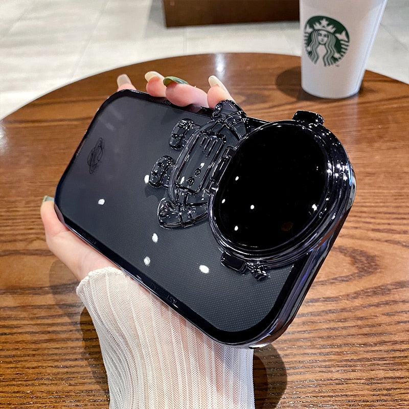 iPhone用グリッター宇宙飛行士電話ケース(完全保護)