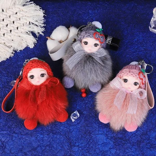 GRATIS GESCHENK Pompom Schlafendes Baby Plüsch Schlüsselanhänger