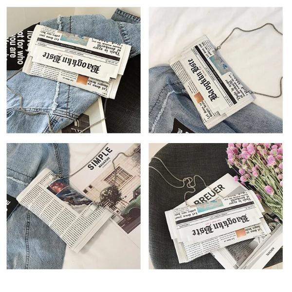 Fashion Newspaper Purse Clutch Bag