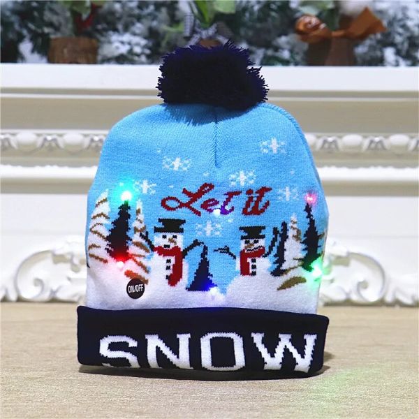 Weihnachts-LED-Bean-Strickmütze