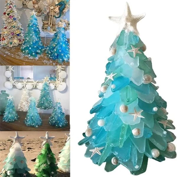 シーグラスの手作りクリスマスツリー