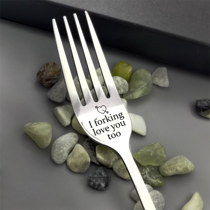 I forking Love You Engraved Fork