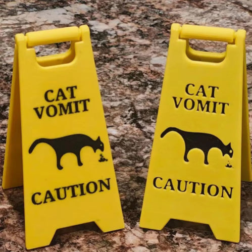 Funny Cat Dog Vomit Caution Sign