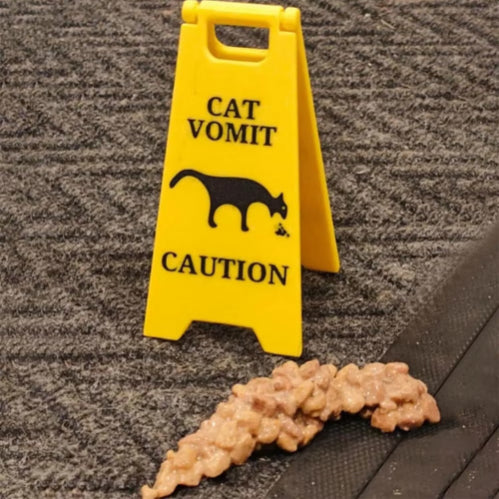 Funny Cat Dog Vomit Caution Sign