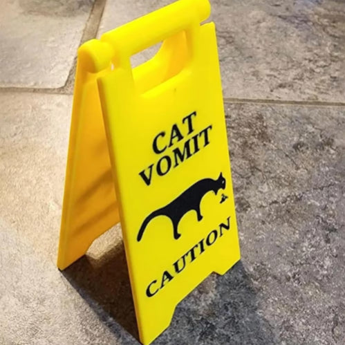 Funny Cat Dog Vomit Caution Sign