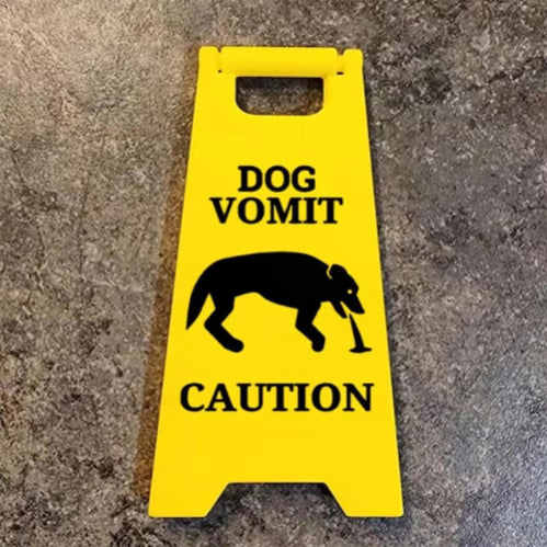 Funny Cat Dog Vomit Caution Sign