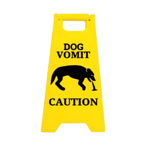 Funny Cat Dog Vomit Caution Sign
