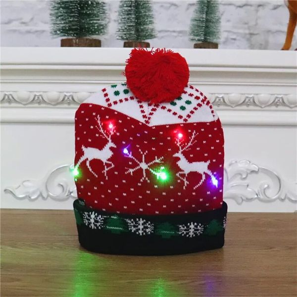 Weihnachts-LED-Bean-Strickmütze