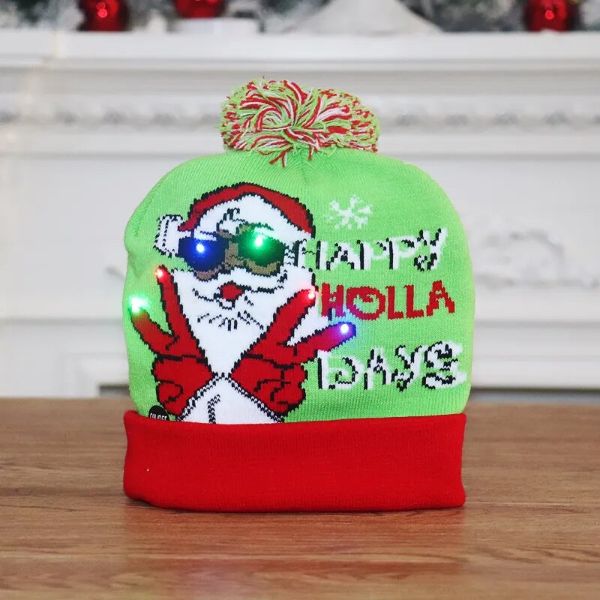 Weihnachts-LED-Bean-Strickmütze