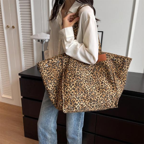 Leopard Print Large Tote Bag