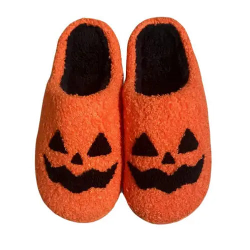 ハロウィーンの不気味なコウモリのカボチャのぬいぐるみスリッパ