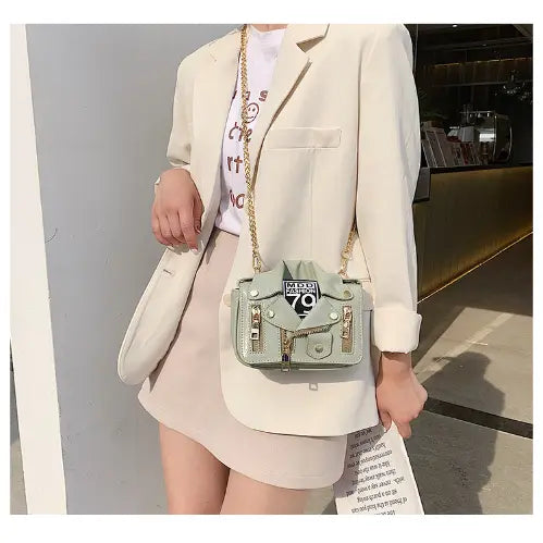 Lederjacke Schicke Bikertasche