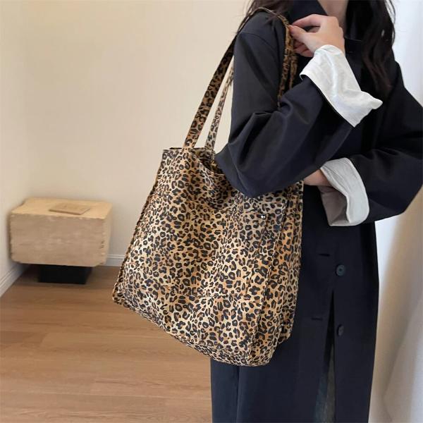 Leopard Print Large Tote Bag