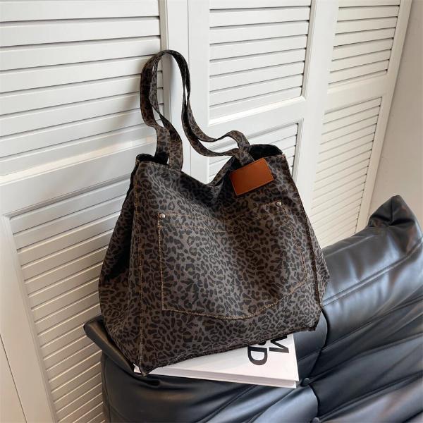 Leopard Print Large Tote Bag
