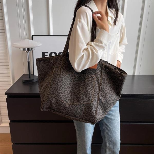 Leopard Print Large Tote Bag