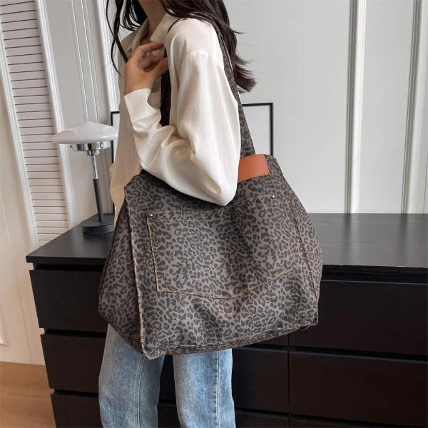 Leopard Print Large Tote Bag