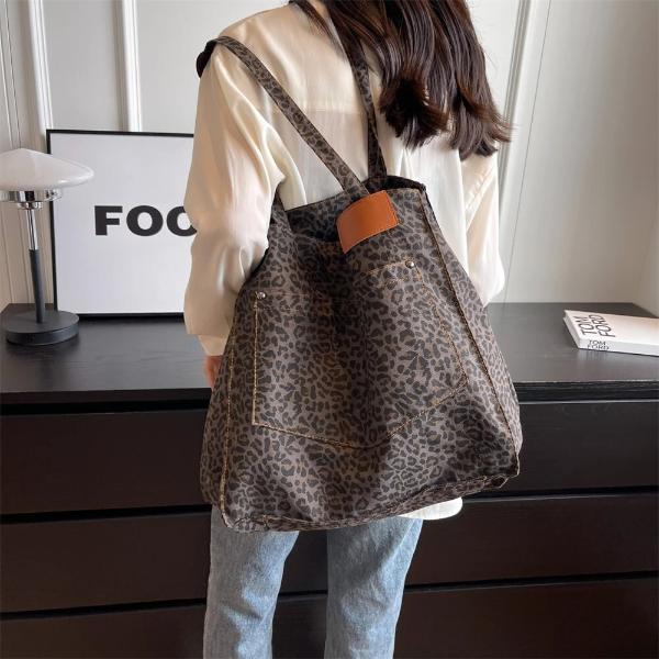 Leopard Print Large Tote Bag