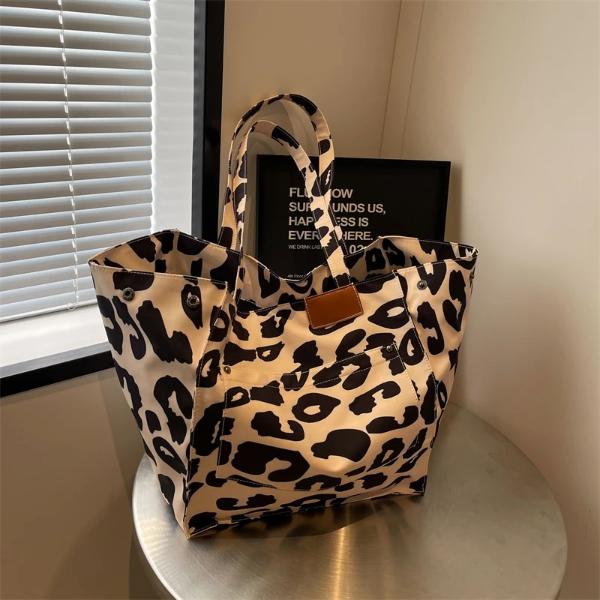 Leopard Print Large Tote Bag