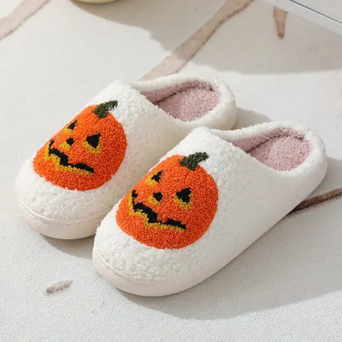 ハロウィーンの不気味なコウモリのカボチャのぬいぐるみスリッパ