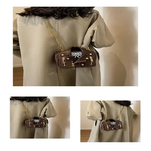 Leather Jacket Chic Biker Bag