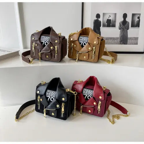 Leather Jacket Chic Biker Bag
