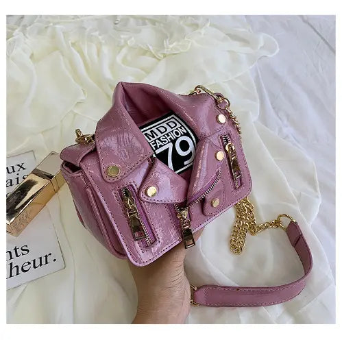 Leather Jacket Chic Biker Bag
