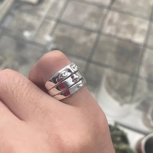 Dianty Damen-Ring mit weinendem Gesicht und stapelbarem Gesichtsring
