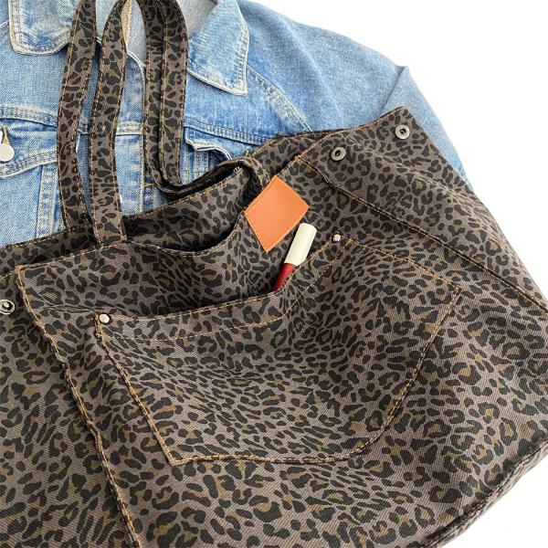 Leopard Print Large Tote Bag