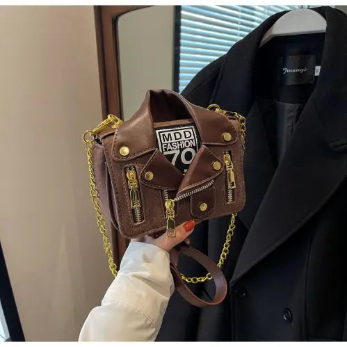 Leather Jacket Chic Biker Bag