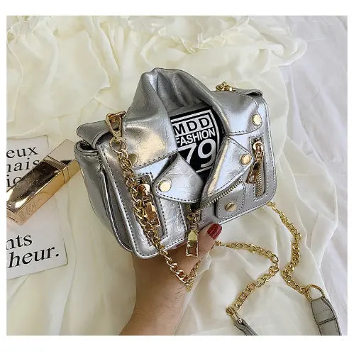 Leather Jacket Chic Biker Bag